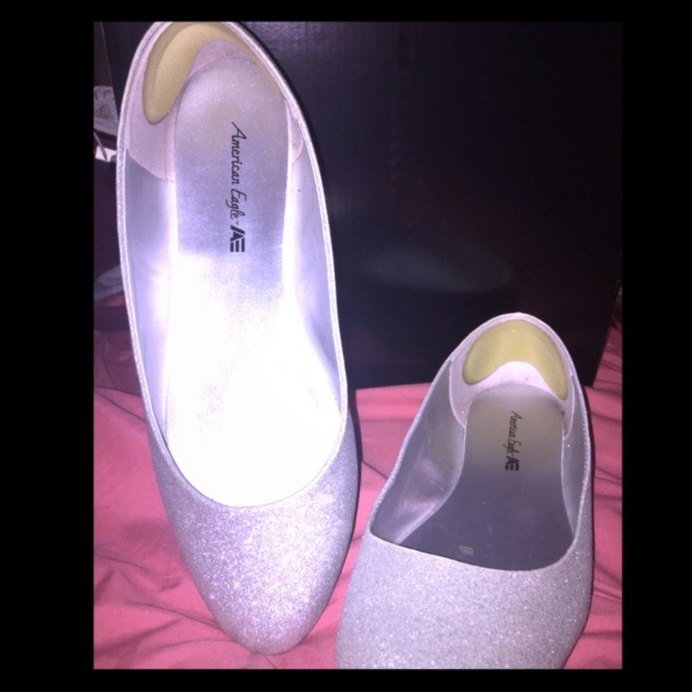 Silver Glitter Flats